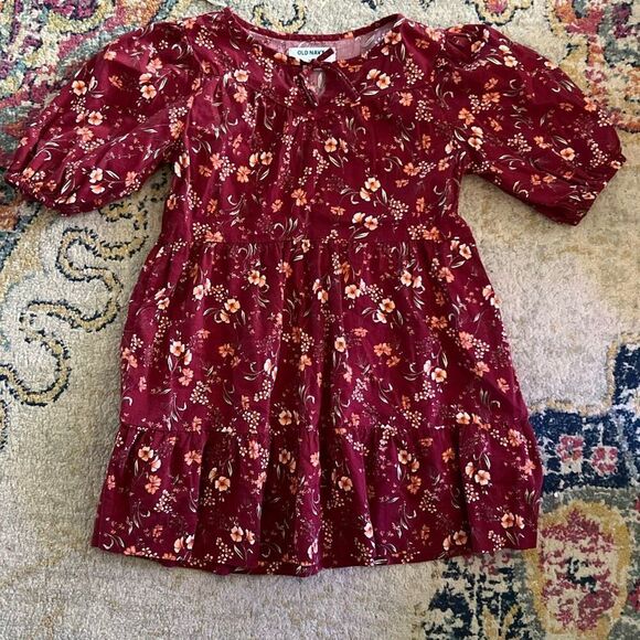 Old Navy Other - Old Navy Girls’ Burgundy Floral Dress – Size 8